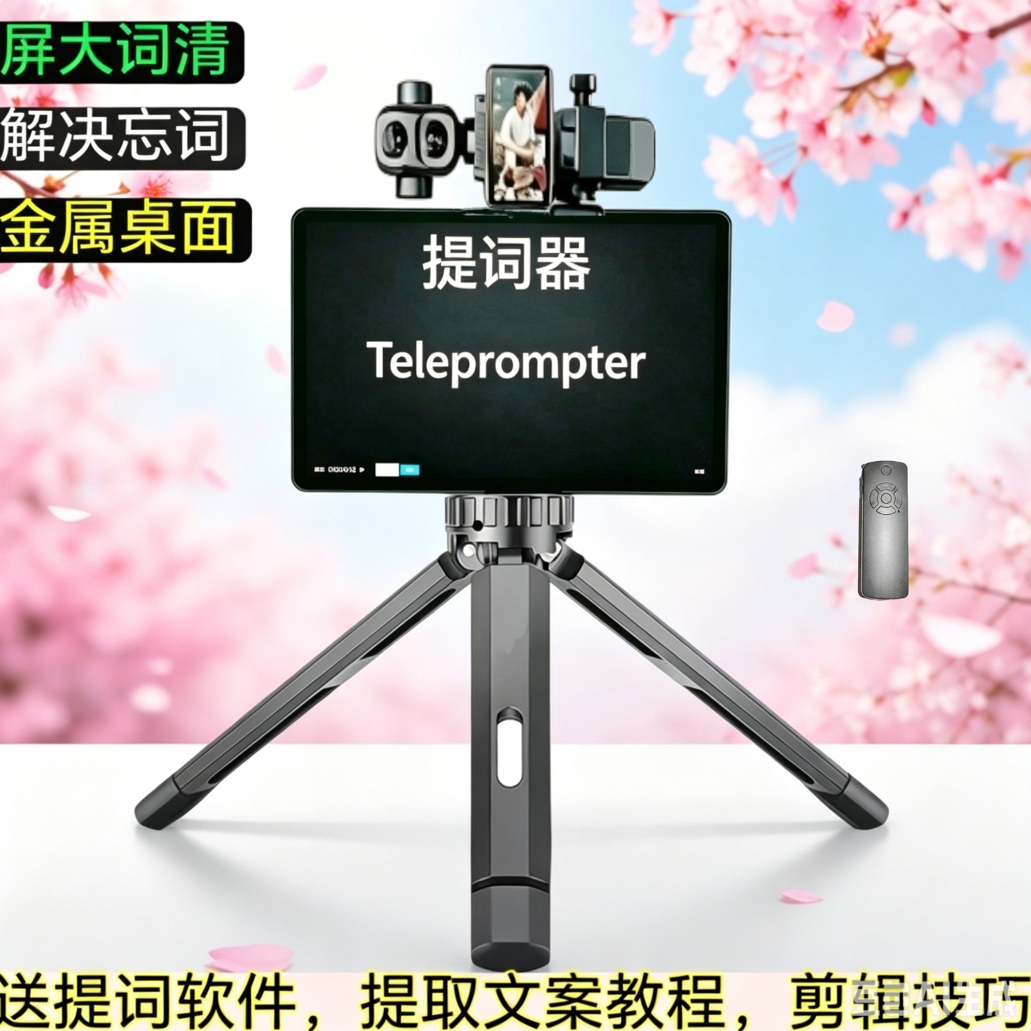 iPad提词适用大疆Pocket4p/4/3影石Luna Ultra口播竖拍录课落地架