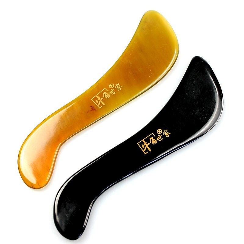 牛角世家  S形牛角刮痧板刮沙板刮痧片按摩保健脸部 面部去眼袋