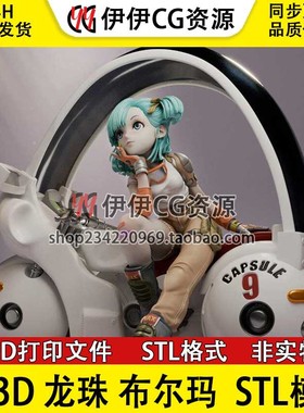 CA3D布尔玛Bulma+9号摩托《七龙珠》 STL文件图纸3D打印模型素材