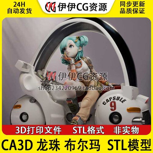 CA3D布尔玛Bulma+9号摩托《七龙珠》 STL文件图纸3D打印模型素材