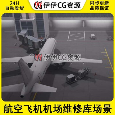 UE4UE5 ThreeDee Airport Asset Pack 航空飞机机场维修库场景