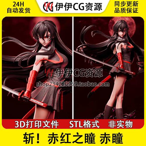 赤瞳Akame王牌杀手《斩赤红之瞳 》3d打印模型stl图纸文件素材
