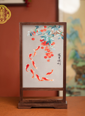 千丝画苏绣双面刺绣摆台送领导