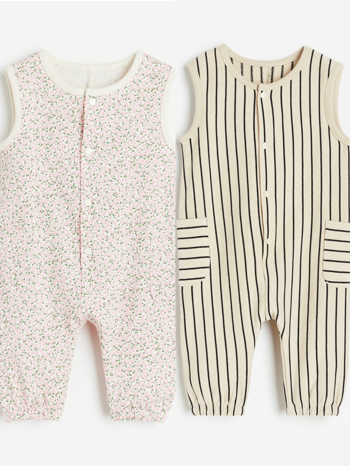 HM北京专柜童装男女童孩婴幼儿无袖连身体纯棉爬服哈衣国内代购HM