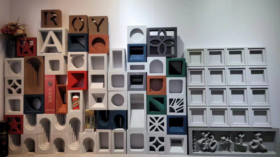 定制多孔发泡陶瓷空心网红砖隔断墙装饰背景艺术墙轻质泡沫空心砖