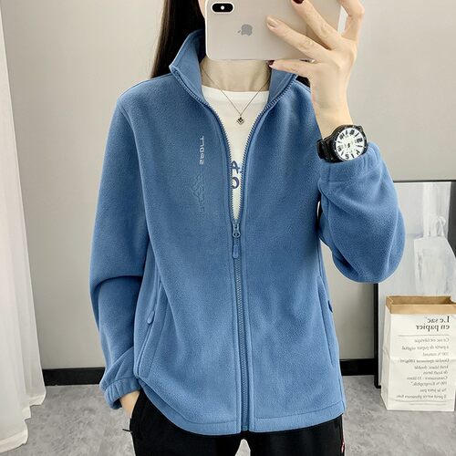 抓绒衣女秋冬加厚摇粒绒登山外套