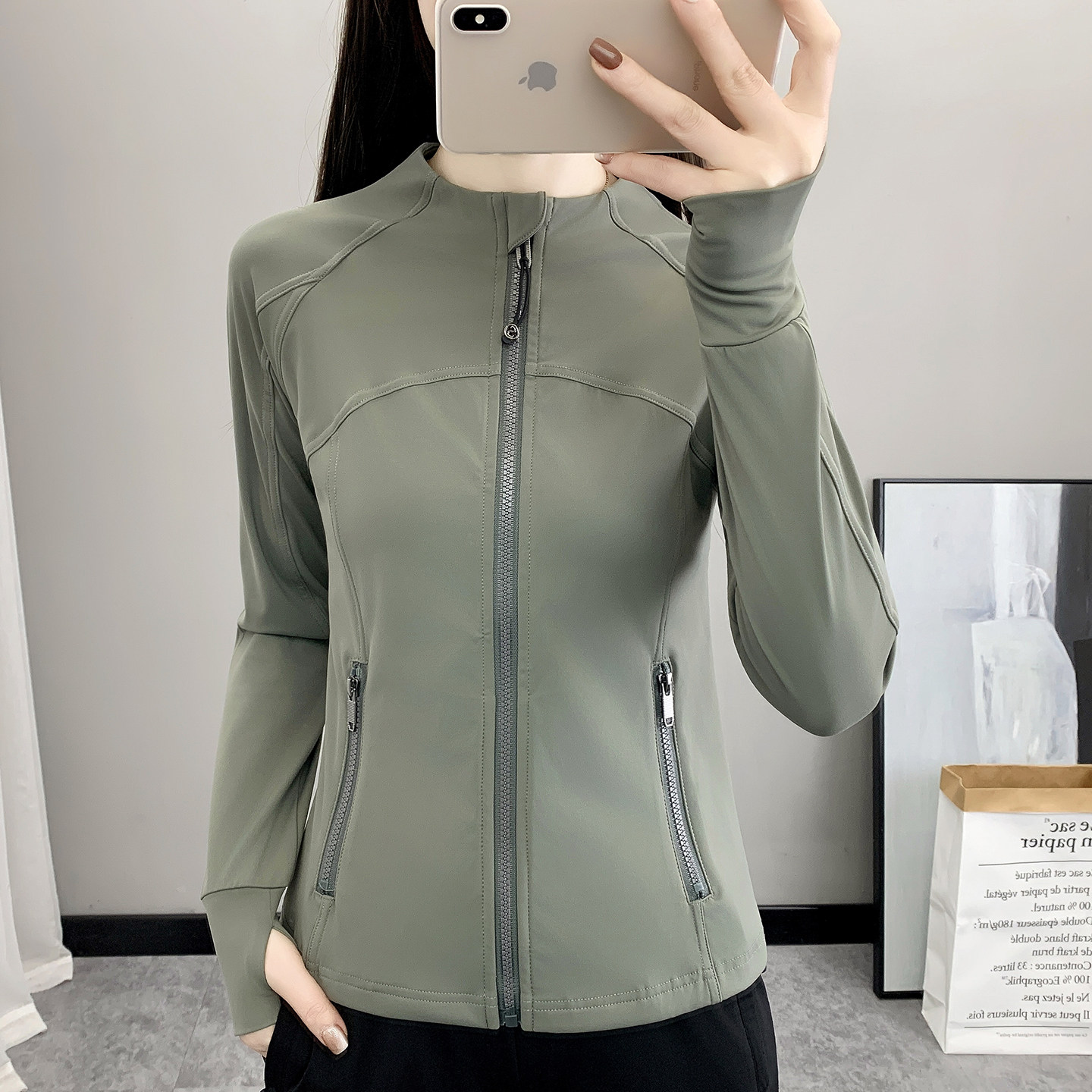 瑜伽服女2026新款修身罩衫外穿速干健身衣长袖春秋运动跑步骑行服