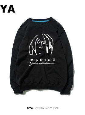 披头士the beatles 约翰列侬摇滚周边甲壳虫乐队圆领无帽加绒卫衣