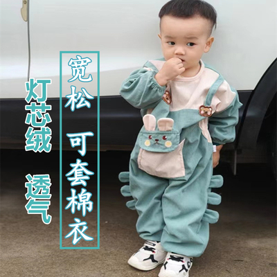 宝宝灯芯绒防脏爬爬服