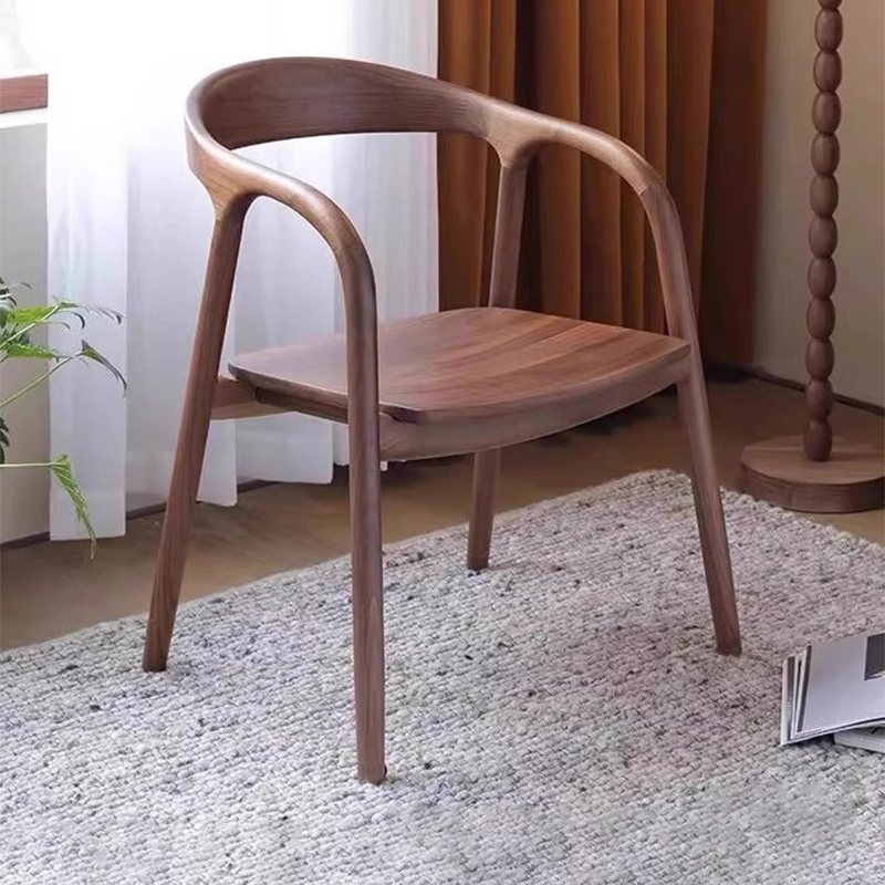 舒美特餐椅全实木日式茶桌椅靠背扶手椅家用休闲中式书桌椅办公椅