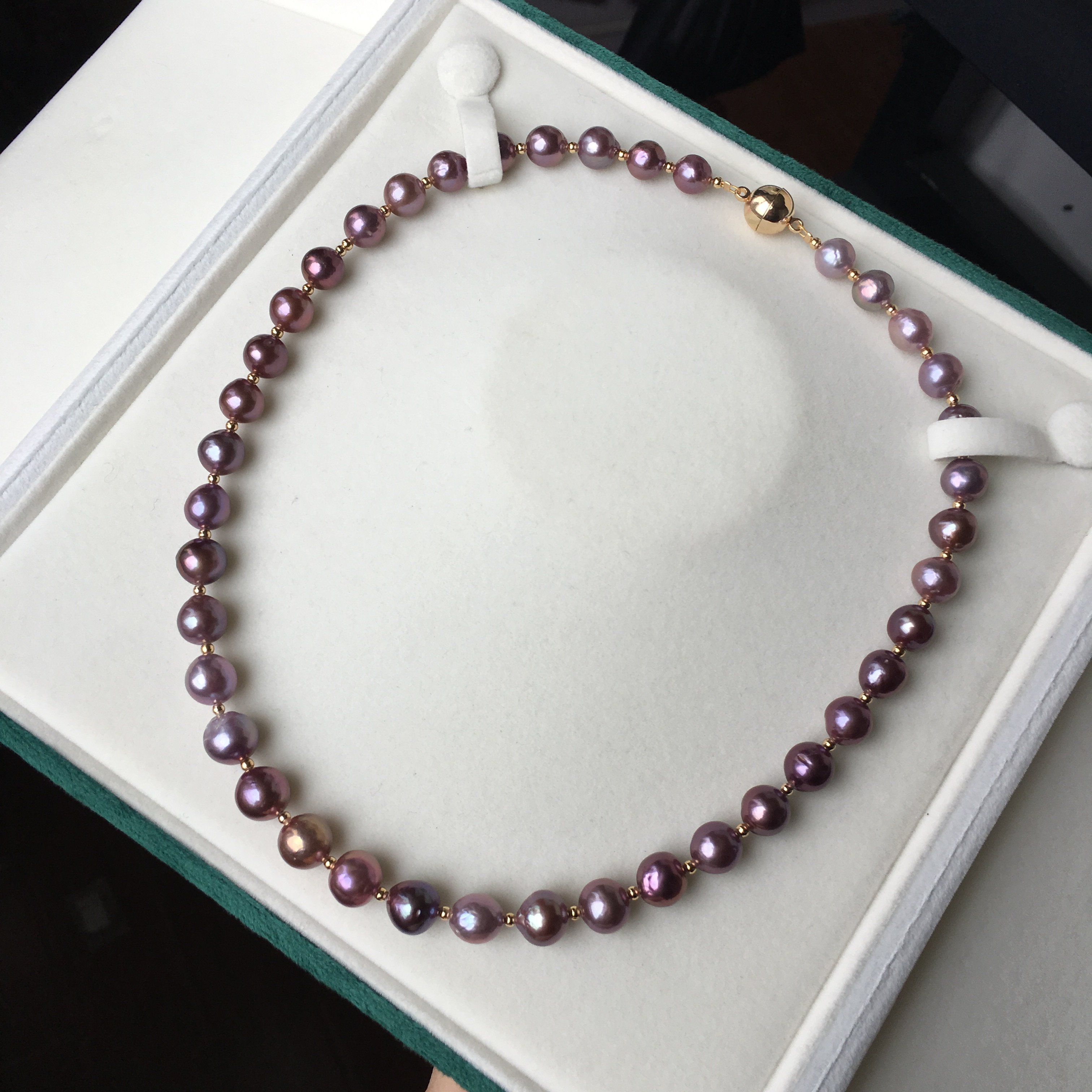 天然珍珠项链紫色圆巴异形巴洛克混彩颈饰女高级感配饰小众设计