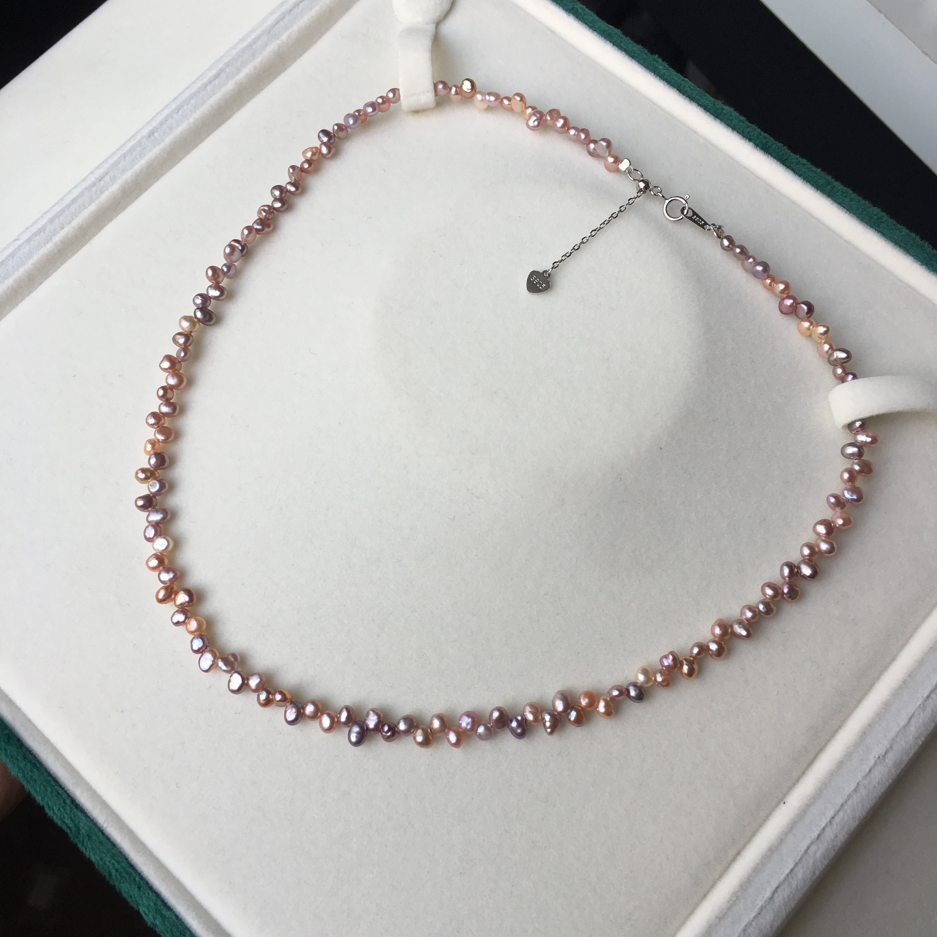 3mm糖果色巴洛克珍珠花瓣项链