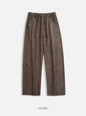 Extfine春夏日系复古水洗弯刀仿牛仔直筒阔腿裤男休闲长裤通勤