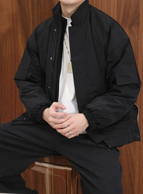 秋冬黑色防风立领猎装夹克外套机能三防硬壳冲锋衣棉服男保暖宽松