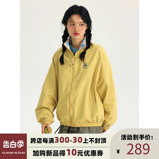 oddmaker复古撞色贴布绣棒球服外套女春秋薄款宽松小个子百搭夹克