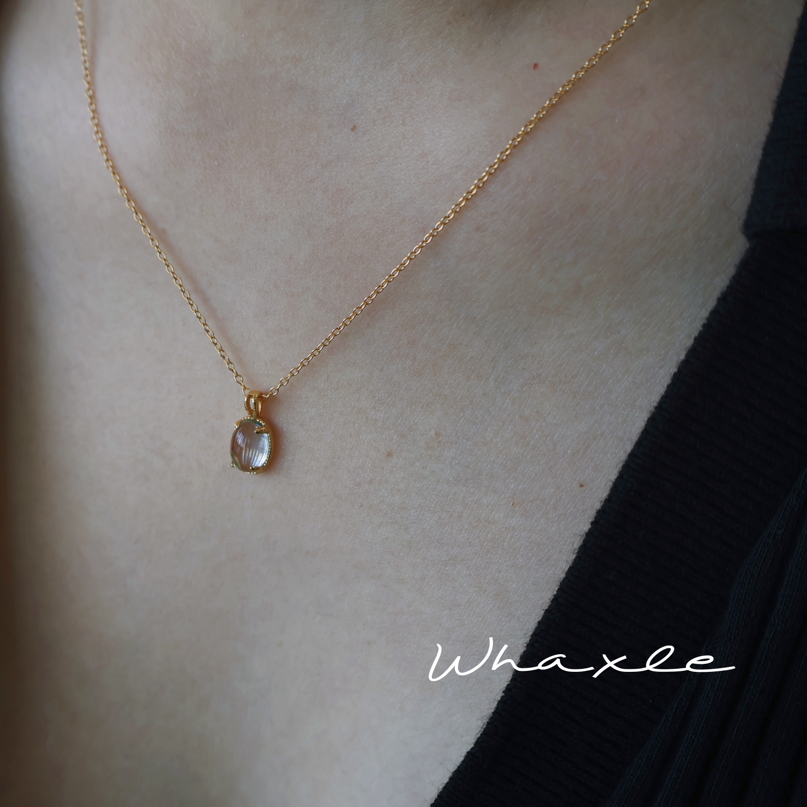 Whaxle葡萄石法式轻奢复古项链