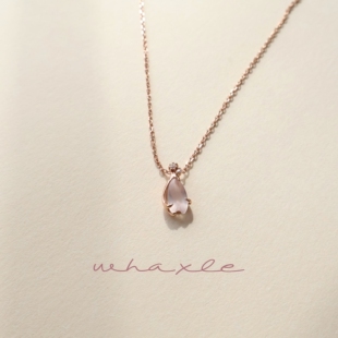 樱花树下| Whaxle天然粉晶樱花瓣玫瑰金设计感轻奢高级项链锁骨链