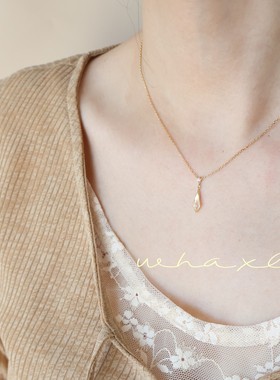 香槟 | Whaxle 天然黄水晶菱形切割轻奢镶钻高级镀金项链锁骨链