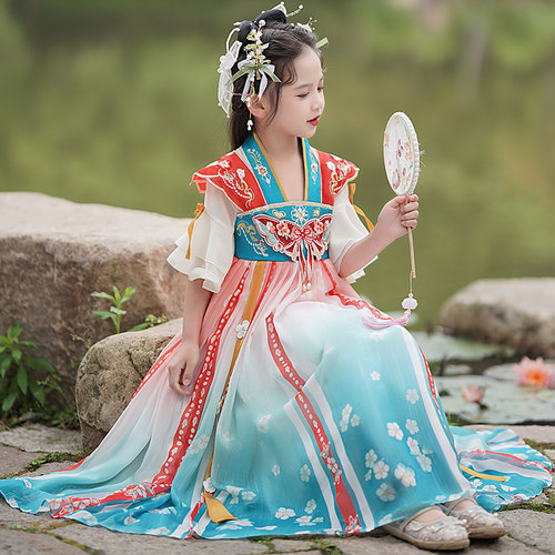儿童汉服中国风雪纺礼服裙