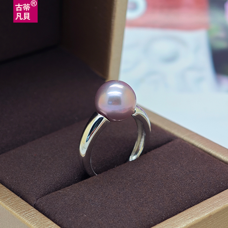 S925超厚纯银爱迪生天然珍珠戒指