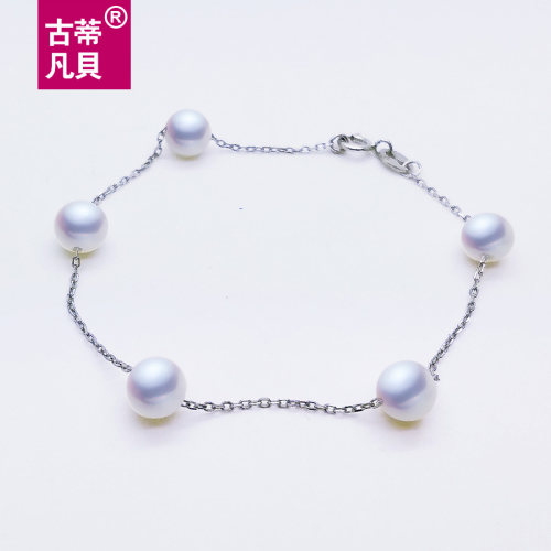 满天星天然珍珠手链强光纯银正品