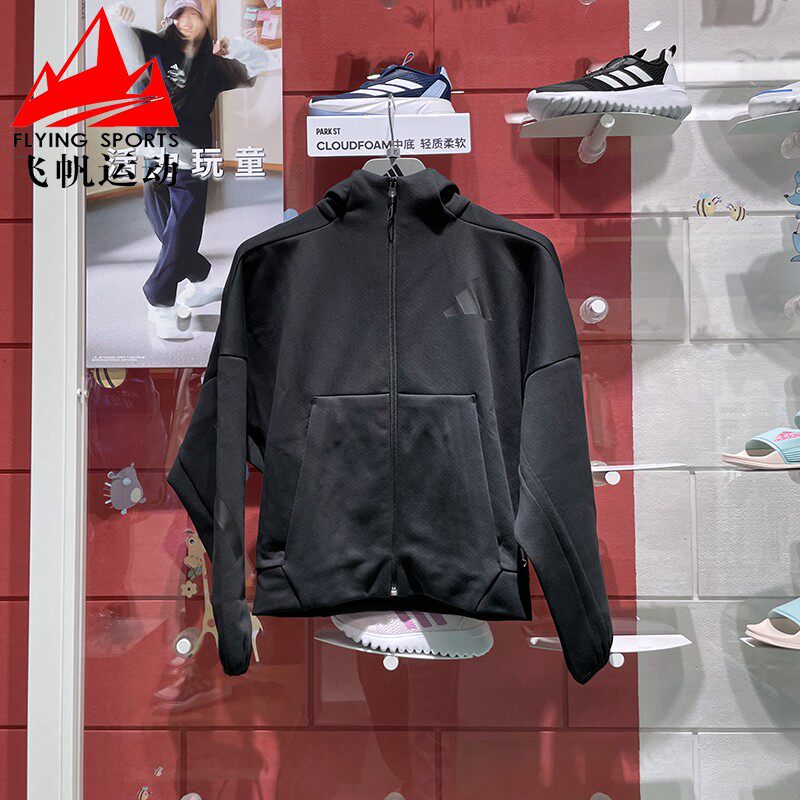 阿迪达斯外套女2024秋季款Z.N.E.针织保暖运动休闲宽松夹克JE7848