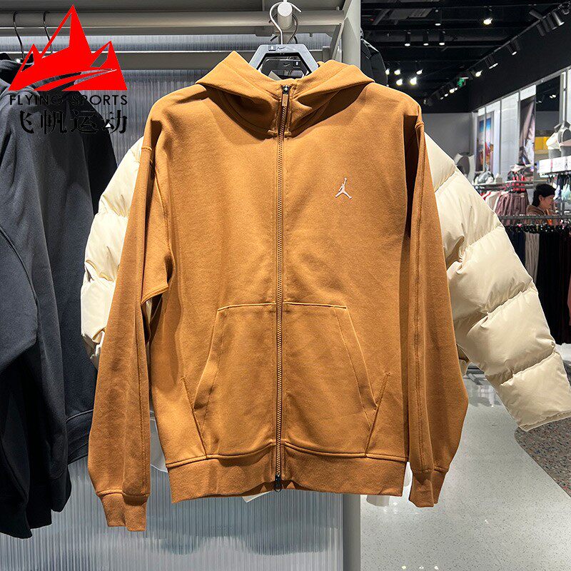 耐克外套男装2026春款JORDAN针织篮球训练连帽夹克外套FV8603-281