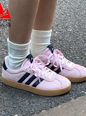阿迪达斯女鞋2025夏季VL COURT 3复古翻毛皮运动德训鞋板鞋KI0561