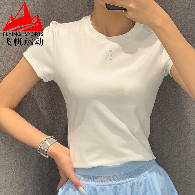 耐克网球上衣女2025夏季速干透气罗纹修身运动短袖T恤 HQ2995-100