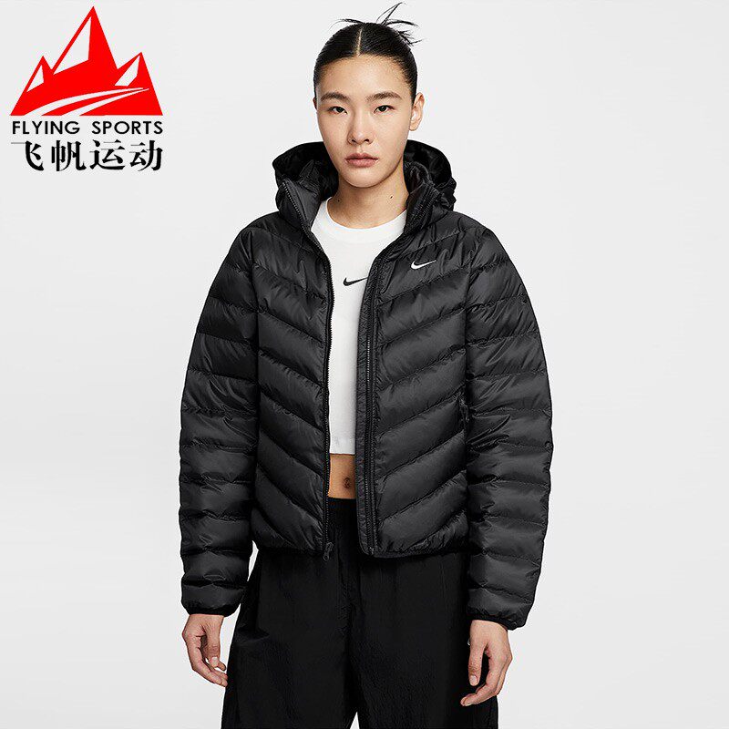 NIKE耐克女装2025冬季暖风轻薄拒水运动连帽羽绒服外套HV5106-010
