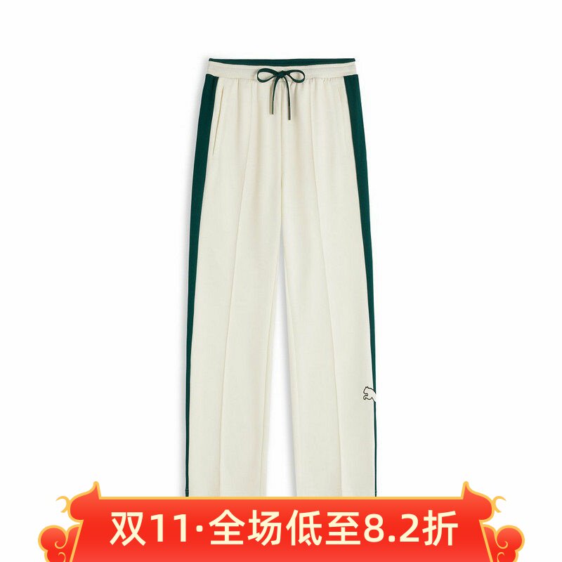 彪马女裤2026秋新款百搭撞色针织宽松直筒休闲运动长裤 639809-87