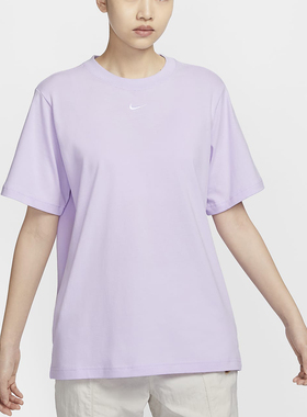 耐克女子T恤2024夏季款简约纯色百搭上衣运动休闲短袖 FD4150-511