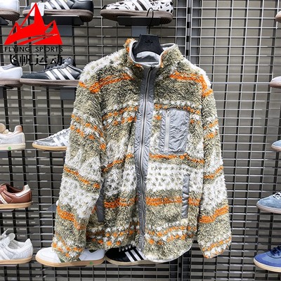阿迪达斯三叶草男装2025冬双面穿印花保暖宽松运动夹克外套KC0106