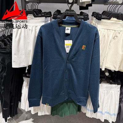 耐克男装外套2025冬新款经典复古V领运动休闲针织开衫 IM9362-478