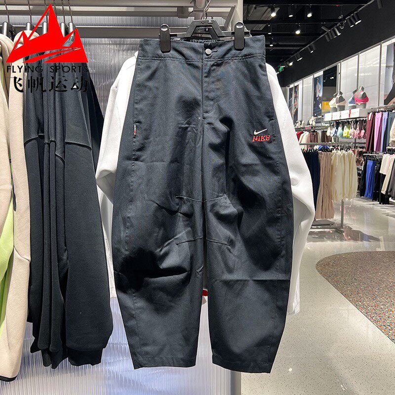 耐克女裤2026春款纯棉宽松阔腿直筒户外休闲运动九分裤IQ3824-010