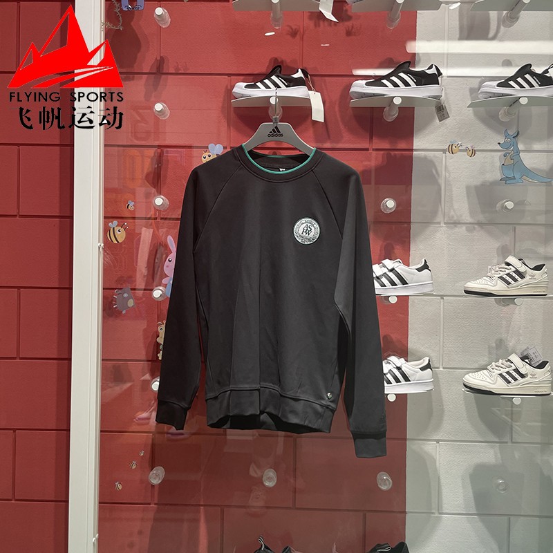 阿迪达斯针织圆领宽松休闲套头衫