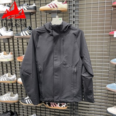 阿迪达斯男外套2025冬季武宗系列通勤拒水防风宽松连帽夹克KC5913