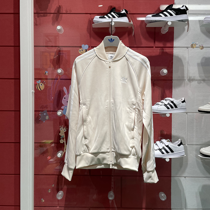 阿迪达斯复古立领休闲运动外套