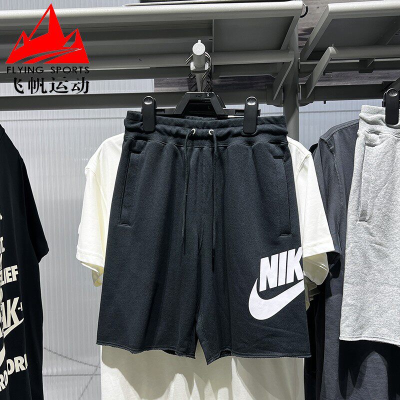 NIKE耐克男裤2025秋款学院风透气针织大勾休闲运动短裤FQ4951-010