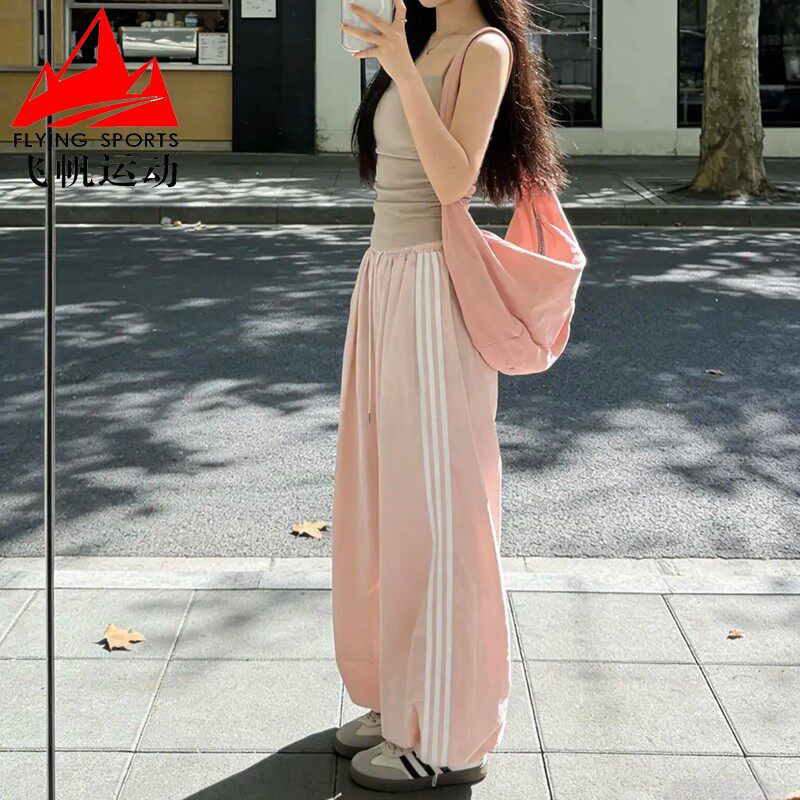 宋雨琦同款阿迪达斯三叶草女裤2026夏三条纹宽松束脚运动裤KY5053