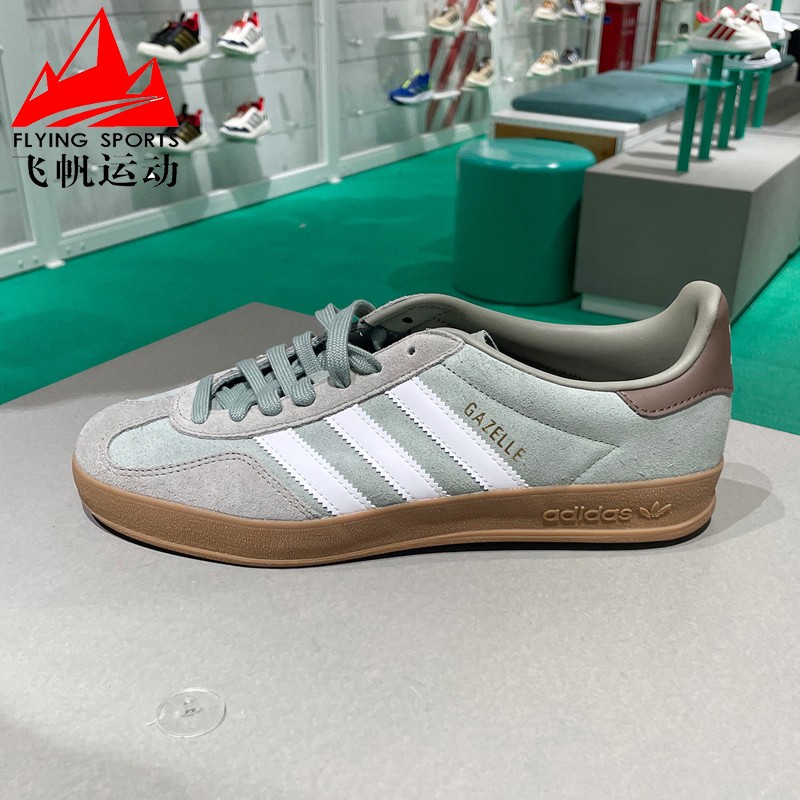 阿迪达斯三叶草男女鞋2025春GAZELLE反毛皮运动板鞋德训鞋 JI3526