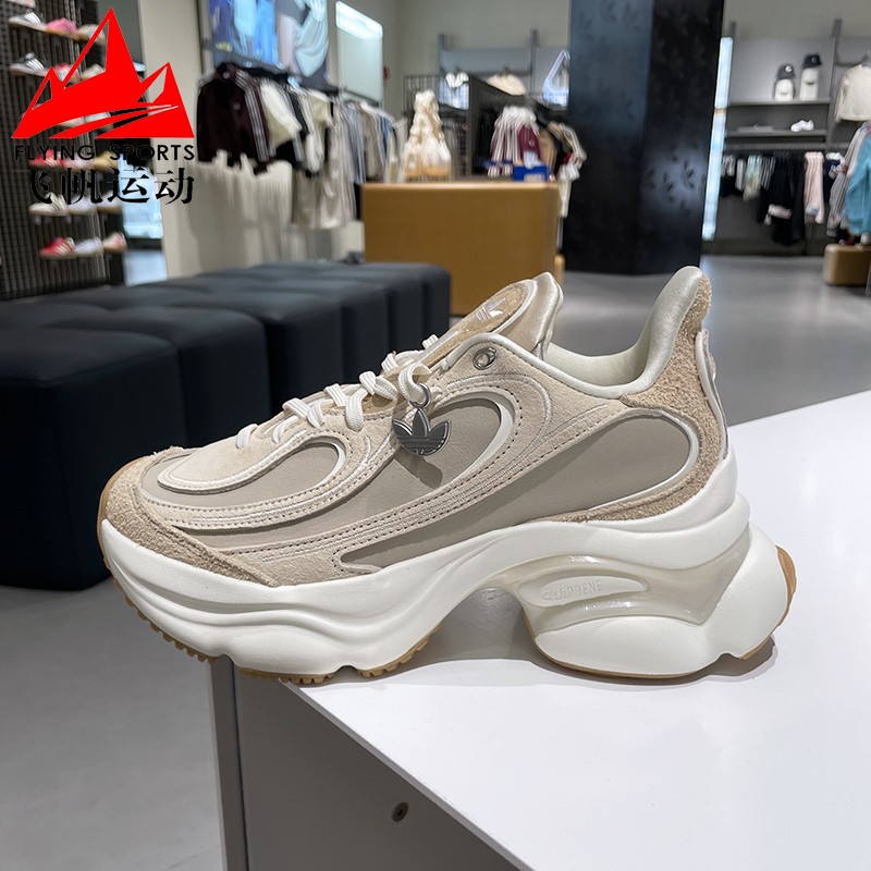 阿迪达斯女鞋2025冬OZVENUZ缓震厚底复古时尚运动鞋浮蝶鞋 KI0558