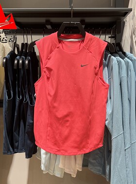 耐克2024秋新款女子无袖口袋速干上衣训练运动背心T恤 FV6382-629