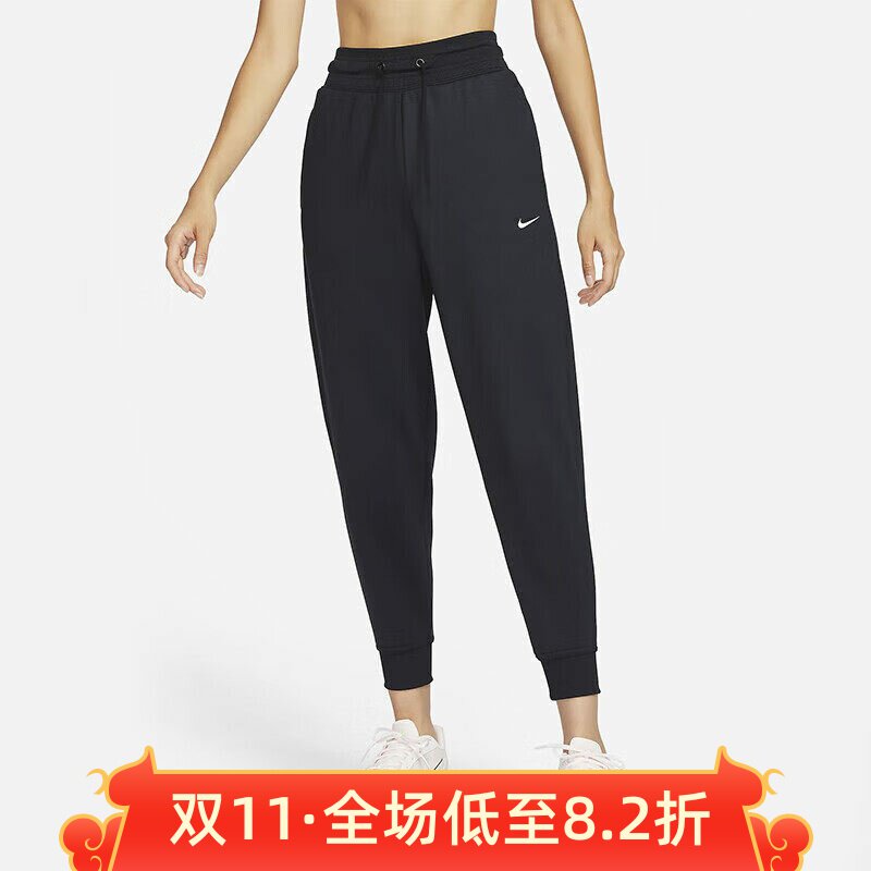 Nike耐克女裤2024冬季款加绒保暖修身束脚休闲运动长裤FB5432-010