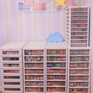 手账收纳柜文件美甲A4手账胶带收纳盒柜架甲油胶收纳柜印章文具