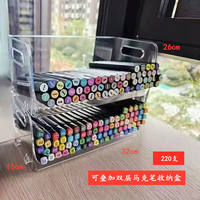Marker pen storage rack, slanted pen holder, acrylic stationery, colored pens, pencils, dormitory desktop organization, bean curd packaging tube thumbnail 8