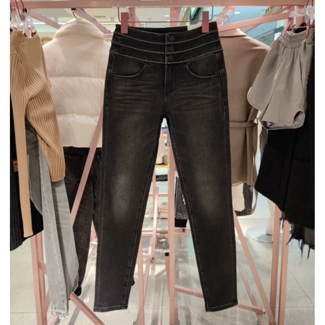 专柜直发羊绒牛仔裤女黑科技钻链