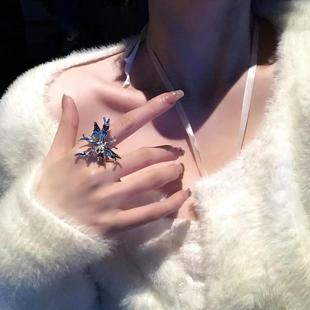 金属大蝴蝶夸张戒指女时尚个性冷淡风小众高级感独特装饰食指戒