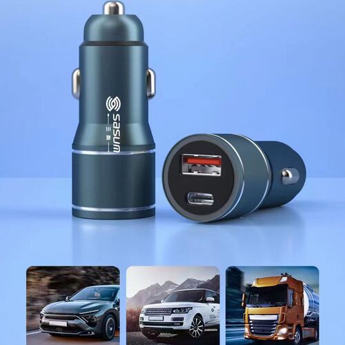 三尚全兼容车载充电器大功率200W超级闪充USB+type-c口智能变频