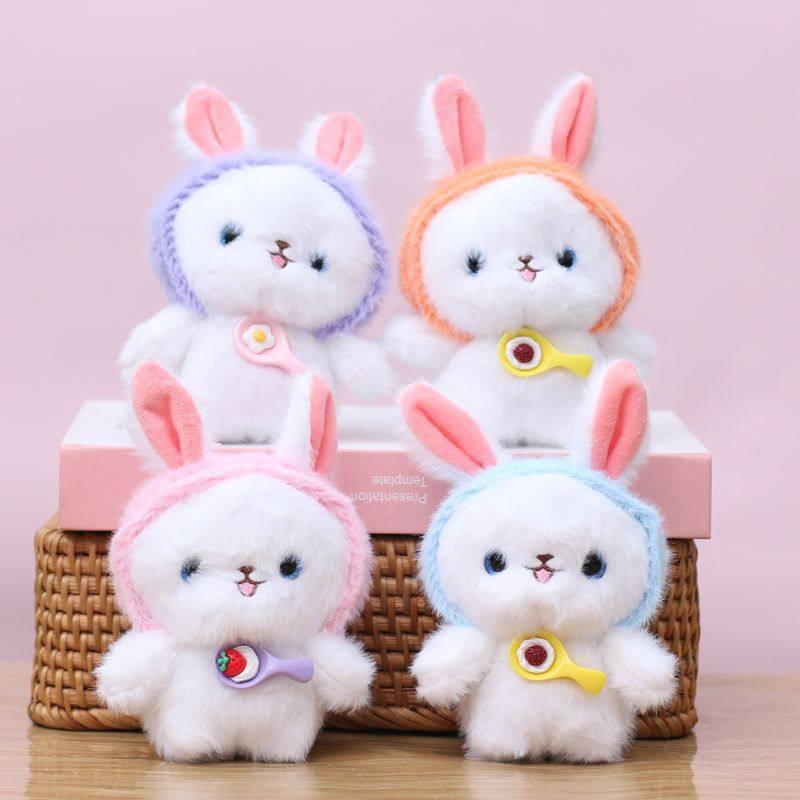 网红贪吃小兔子挂件可爱毛绒玩具娃娃机公仔包包挂饰玩偶钥匙扣